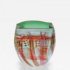 Dale Chihuly Mint Green White Soft Cylinder with Cherry Lip Wrap 2012 - 4344519
