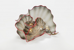 Dale Chihuly Sienna Gold Leaf Persian Set with Cardinal Red Lip Wraps 2015 - 4343176