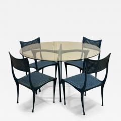 Dan Johnson 4 Painted Gazelle 10B chairs Glass Top Table in cast aluminum by Dan Johnson - 3419460