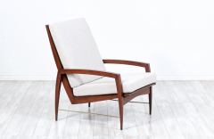 Dan Johnson Dan Johnson High Back Lounge Chair with Brass Accents for Selig - 2789687