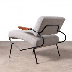 Dan Johnson Dan Johnson Iron Lounge Chair with Bent Walnut Plywood Armrest - 3895969