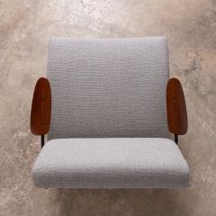 Dan Johnson Dan Johnson Iron Lounge Chair with Bent Walnut Plywood Armrest - 3895975