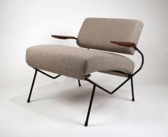 Dan Johnson Dan Johnson Iron Lounge Chair with Bent Walnut Plywood Armrests - 756201