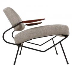 Dan Johnson Dan Johnson Iron Lounge Chair with Bent Walnut Plywood Armrests - 756202