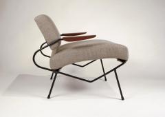 Dan Johnson Dan Johnson Iron Lounge Chair with Bent Walnut Plywood Armrests - 756204