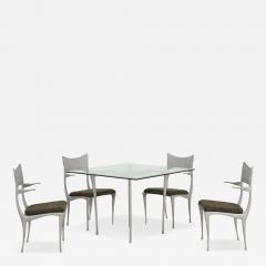 Dan Johnson Dan Johnson Style Aluminum Glass Dining Set by Kessler Industries Indoor Out - 4483387