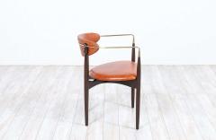 Dan Johnson Dan Johnson Viscount Cognac Leather Brass Accent Armchair for Selig - 2239511
