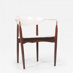 Dan Johnson Dan Johnson for Selig Viscount Mid Century Brass and Walnut Chair - 3848652