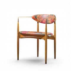 Dan Johnson Dan Johnson for Selig Viscount Mid Century Brass and Walnut Chair - 4687495