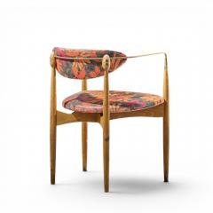 Dan Johnson Dan Johnson for Selig Viscount Mid Century Brass and Walnut Chair - 4687500