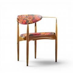 Dan Johnson Dan Johnson for Selig Viscount Mid Century Brass and Walnut Chair - 4689031