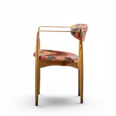 Dan Johnson Dan Johnson for Selig Viscount Mid Century Brass and Walnut Chair Pair - 4687279