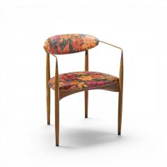 Dan Johnson Dan Johnson for Selig Viscount Mid Century Brass and Walnut Chair Pair - 4687284