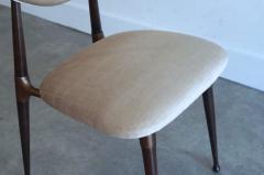Dan Johnson Set of Four Dining Chairs in Chenille and Bronze by Dan Johnson C 1950s - 4094976