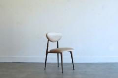 Dan Johnson Set of Four Dining Chairs in Chenille and Bronze by Dan Johnson C 1950s - 4094978