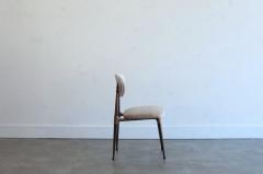 Dan Johnson Set of Four Dining Chairs in Chenille and Bronze by Dan Johnson C 1950s - 4094979
