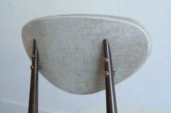 Dan Johnson Set of Four Dining Chairs in Chenille and Bronze by Dan Johnson C 1950s - 4094983