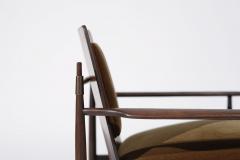 Dan Johnson Set of Oak Mohair and Bronze Lounge Chairs by Dan Johnson C 1950s - 3559730