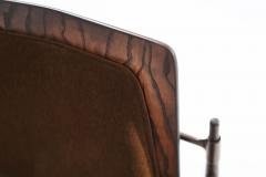 Dan Johnson Set of Oak Mohair and Bronze Lounge Chairs by Dan Johnson C 1950s - 3559734