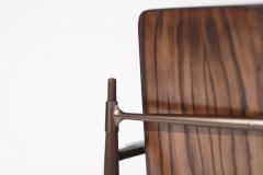 Dan Johnson Set of Oak Mohair and Bronze Lounge Chairs by Dan Johnson C 1950s - 3559735