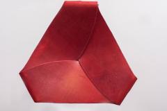 Dan Wenger Quark Stool by Dan Wenger in Red Leather and Steel - 533055