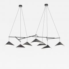 Daniel Becker Monumental Daniel Becker Emily 7 Chandelier in Black Gray with Black Oak Frame - 2279547