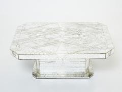 Daniel Cl ment Rare mirror mosaic coffee table by Daniel Clement 1970s - 2746941