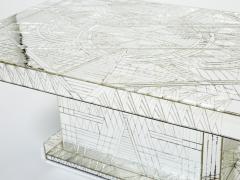 Daniel Cl ment Rare mirror mosaic coffee table by Daniel Clement 1970s - 2746942
