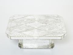 Daniel Cl ment Rare mirror mosaic coffee table by Daniel Clement 1970s - 2746946