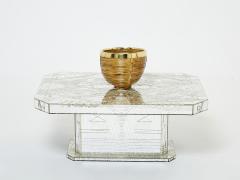 Daniel Cl ment Rare mirror mosaic coffee table by Daniel Clement 1970s - 2746947