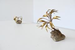 Daniel D Haeseleer Daniel D haeseleer pair of palm tree sculptures in brass and stone Belgium 1970 - 4148849