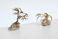 Daniel D Haeseleer Daniel D haeseleer pair of palm tree sculptures in brass and stone Belgium 1970 - 4148852