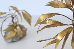 Daniel D Haeseleer Daniel D haeseleer pair of palm tree sculptures in brass and stone Belgium 1970 - 4148855