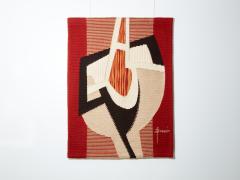 Daniel Drouin abstract red woven wool tapestry Ombre rouge 1970 - 3380223