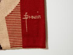 Daniel Drouin abstract red woven wool tapestry Ombre rouge 1970 - 3380224