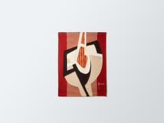 Daniel Drouin abstract red woven wool tapestry Ombre rouge 1970 - 3380226