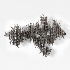 Daniel Gluck Large Brutalist Welded Steel Wall Sculpture by Dan Gluck 1970s - 4287853