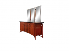 Daniel Jones Inc Piet Hein Attribution Daniel Jones Anthropomorphic Walnut Cabinet Triple Mirror - 2547668