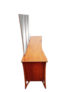 Daniel Jones Inc Piet Hein Attribution Daniel Jones Anthropomorphic Walnut Cabinet Triple Mirror - 2547677