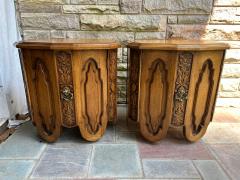 Daniel Jones Inc Unique Pair Daniel Jones inc Walnut Spanish Revival Night Stand End Table - 4362023