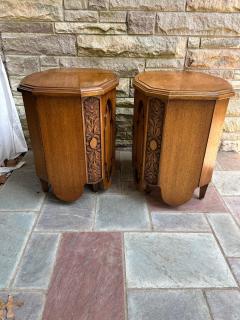 Daniel Jones Inc Unique Pair Daniel Jones inc Walnut Spanish Revival Night Stand End Table - 4362041