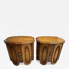 Daniel Jones Inc Unique Pair Daniel Jones inc Walnut Spanish Revival Night Stand End Table - 4362143