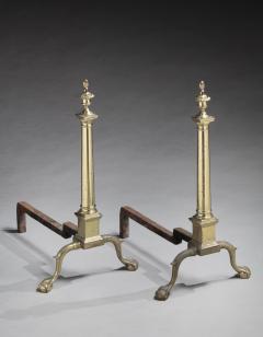 Daniel King CHIPPENDALE BRASS ANDIRONS - 4347801