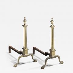 Daniel King CHIPPENDALE BRASS ANDIRONS - 4351601