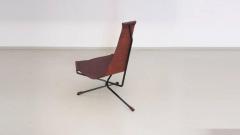 Daniel L Wenger Pair of Dan Wenger Lotus Chair in Leather and Metal - 526435