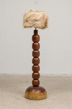 Daniel Orozco Mexican Contemporary Natural Jabin Wood Floor Lamp with Palm Screen - 4613149