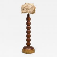 Daniel Orozco Mexican Contemporary Natural Jabin Wood Floor Lamp with Palm Screen - 4619596