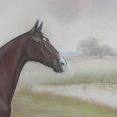 Daniel W Smith Dan W Smith American 1865 1934 Pastel Portrait of a Racehorse  - 3871918