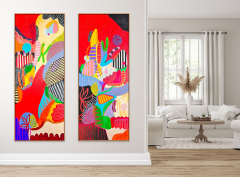 Daniela Marin Through my window II Abstract painting 2022 - 3656134