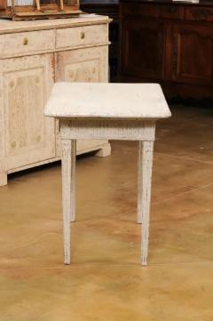 Danish 1800s Painted Wood Console Table with Two Drawers and Fluted Motifs - 3509280